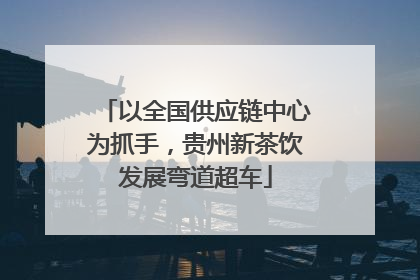 以全国供应链中心为抓手，贵州新茶饮发展弯道超车