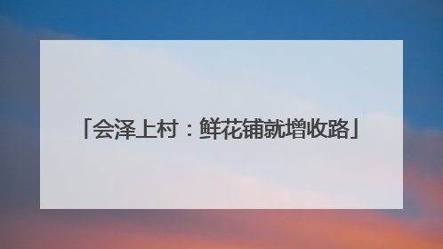 会泽上村：鲜花铺就增收路