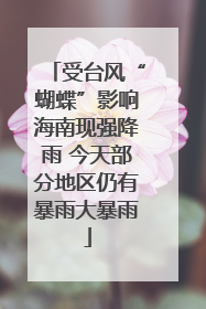 受台风“蝴蝶”影响海南现强降雨 今天部分地区仍有暴雨大暴雨