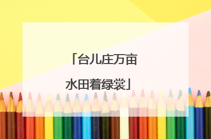 台儿庄万亩水田着绿裳