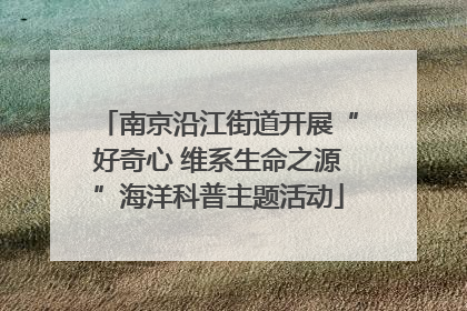 南京沿江街道开展“好奇心 维系生命之源”海洋科普主题活动