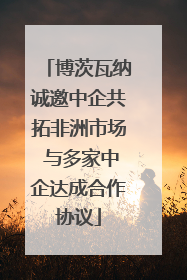 博茨瓦纳诚邀中企共拓非洲市场 与多家中企达成合作协议