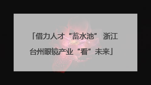 借力人才“蓄水池” 浙江台州眼镜产业“看”未来
