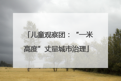 儿童观察团：“一米高度”丈量城市治理