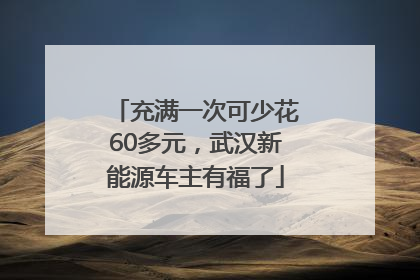 充满一次可少花60多元，武汉新能源车主有福了