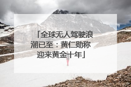 全球无人驾驶浪潮已至：黄仁勋称迎来黄金十年