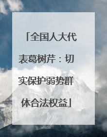 全国人大代表葛树芹：切实保护弱势群体合法权益