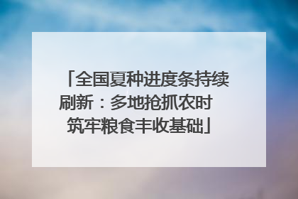 全国夏种进度条持续刷新：多地抢抓农时 筑牢粮食丰收基础