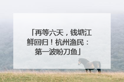 再等六天，钱塘江鲜回归！杭州渔民：第一波盼刀鱼