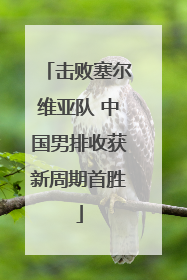 击败塞尔维亚队 中国男排收获新周期首胜