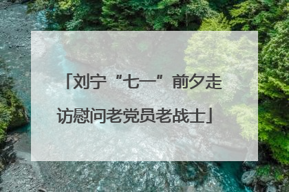 刘宁“七一”前夕走访慰问老党员老战士