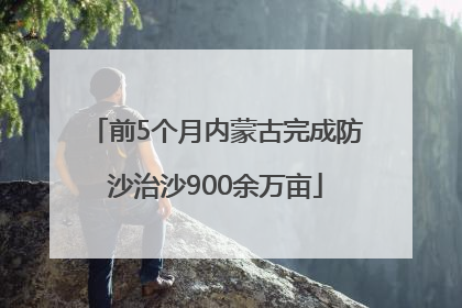 前5个月内蒙古完成防沙治沙900余万亩