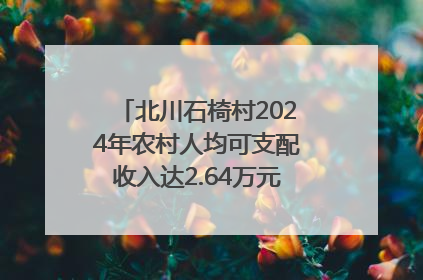 北川石椅村2024年农村人均可支配收入达2.64万元｜新闻发布最前线