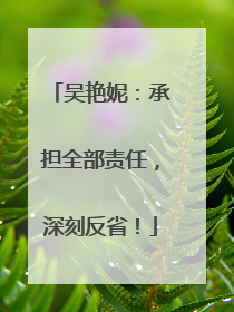 吴艳妮：承担全部责任，深刻反省！