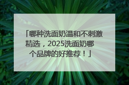 哪种洗面奶温和不刺激精选，2025洗面奶哪个品牌的好推荐！