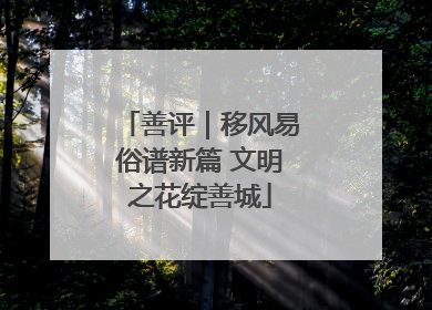 善评｜移风易俗谱新篇 文明之花绽善城
