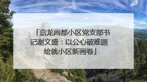 嘉龙尚都小区党支部书记谢文盛：以公心破难题 绘就小区新画卷