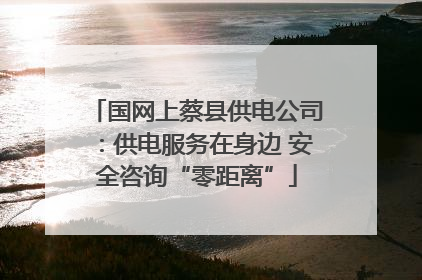 国网上蔡县供电公司：供电服务在身边 安全咨询“零距离”