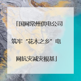 国网常州供电公司筑牢“花木之乡”电网抗灾减灾根基