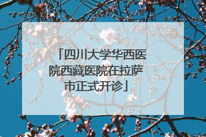 四川大学华西医院西藏医院在拉萨市正式开诊