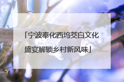 宁波奉化西坞茭白文化盛宴解锁乡村新风味