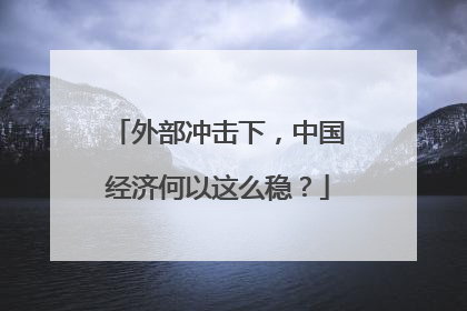 外部冲击下，中国经济何以这么稳？
