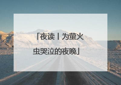 夜读丨为萤火虫哭泣的夜晚
