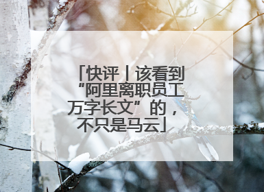 快评丨该看到“阿里离职员工万字长文”的，不只是马云