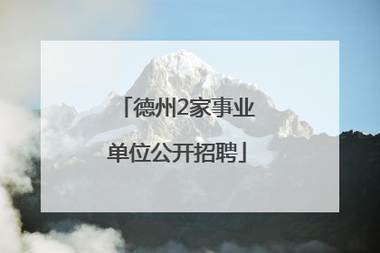 德州2家事业单位公开招聘