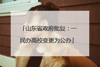 山东省政府批复：一民办高校变更为公办