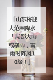 山东将迎大范围降水！局部大雨或暴雨，雷雨时阵风10级！