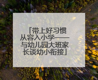 带上好习惯 从容入小学——与幼儿园大班家长谈幼小衔接
