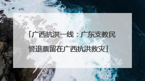 广西抗洪一线：广东支教民警退票留在广西抗洪救灾