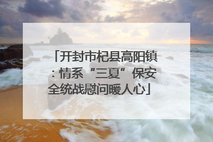 开封市杞县高阳镇：情系“三夏”保安全统战慰问暖人心
