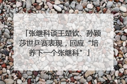 张继科谈王楚钦、孙颖莎世乒赛表现,回应“培养下一个张继科”