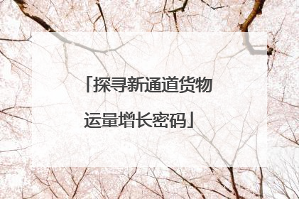 探寻新通道货物运量增长密码