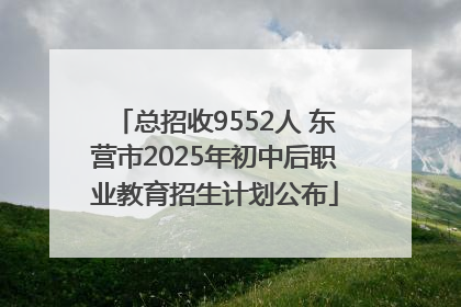 总招收9552人 东营市2025年初中后职业教育招生计划公布