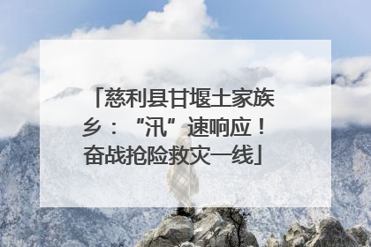 慈利县甘堰土家族乡：“汛”速响应！奋战抢险救灾一线