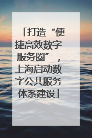 打造“便捷高效数字服务圈”，上海启动数字公共服务体系建设