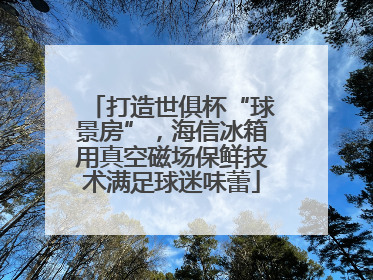 打造世俱杯“球景房”，海信冰箱用真空磁场保鲜技术满足球迷味蕾