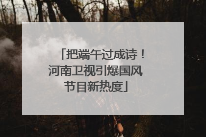 把端午过成诗！河南卫视引爆国风节目新热度