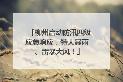 柳州启动防汛四级应急响应，特大暴雨、雷暴大风！