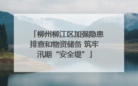柳州柳江区加强隐患排查和物资储备 筑牢汛期“安全堤”