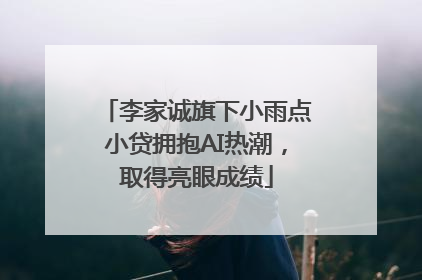 李家诚旗下小雨点小贷拥抱AI热潮，取得亮眼成绩