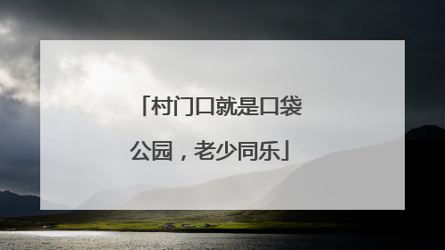 村门口就是口袋公园，老少同乐