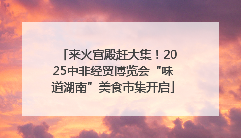来火宫殿赶大集！2025中非经贸博览会“味道湖南”美食市集开启