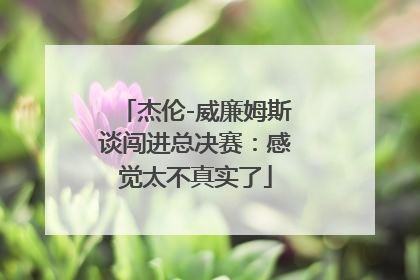 杰伦-威廉姆斯谈闯进总决赛：感觉太不真实了