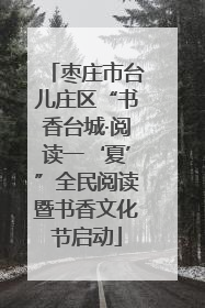 枣庄市台儿庄区“书香台城·阅读一‘夏’”全民阅读暨书香文化节启动
