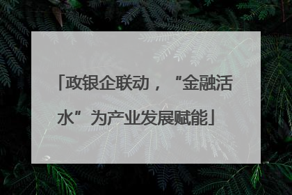 政银企联动，“金融活水”为产业发展赋能