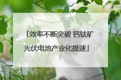 效率不断突破 钙钛矿光伏电池产业化提速